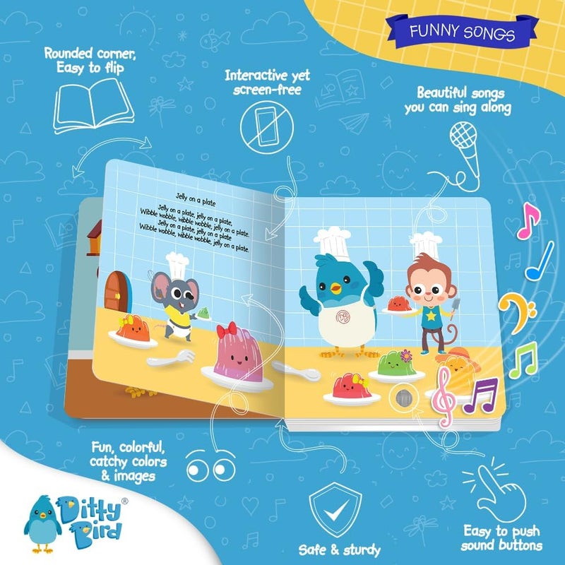 | Funny Songs | Interactive Musical Book for toddlers 1- 3 | Sound book for 1 year old | baby gift with music - Image 3